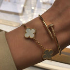 CLOVER White Bracelet - Elegant Minimalist Accessory